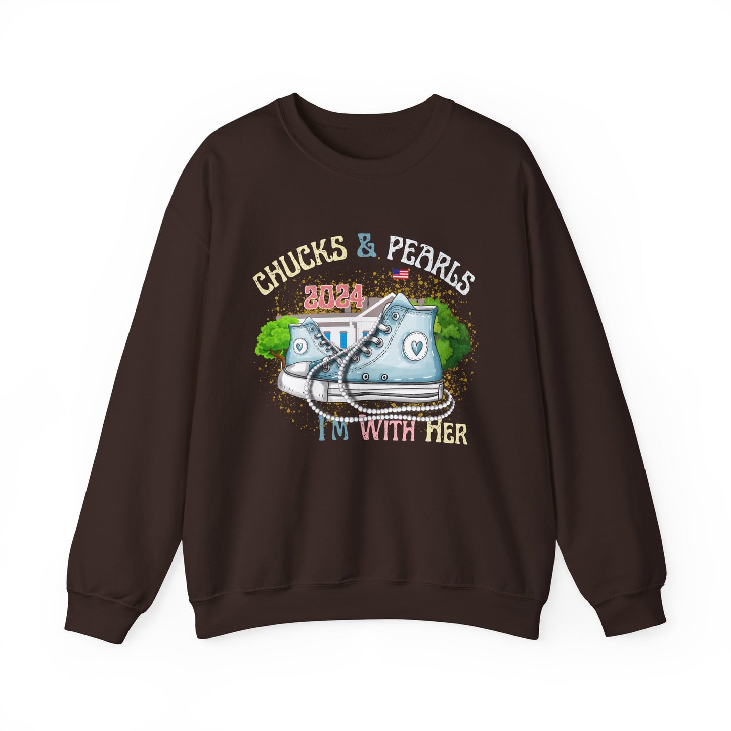 Crewneck Sweatshirt - Chucks and Pearls Kamala Harris Print