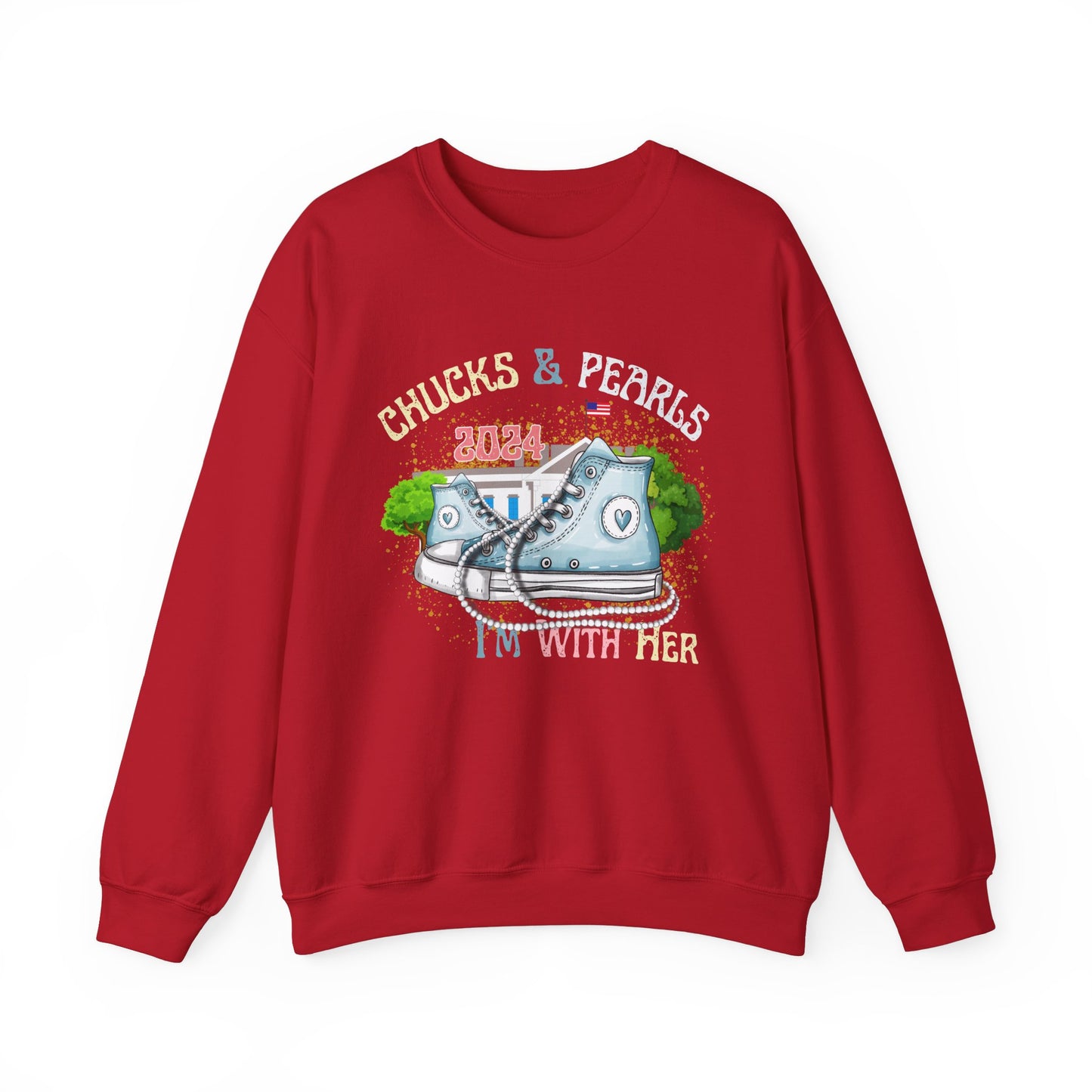 Crewneck Sweatshirt - Chucks and Pearls Kamala Harris Print