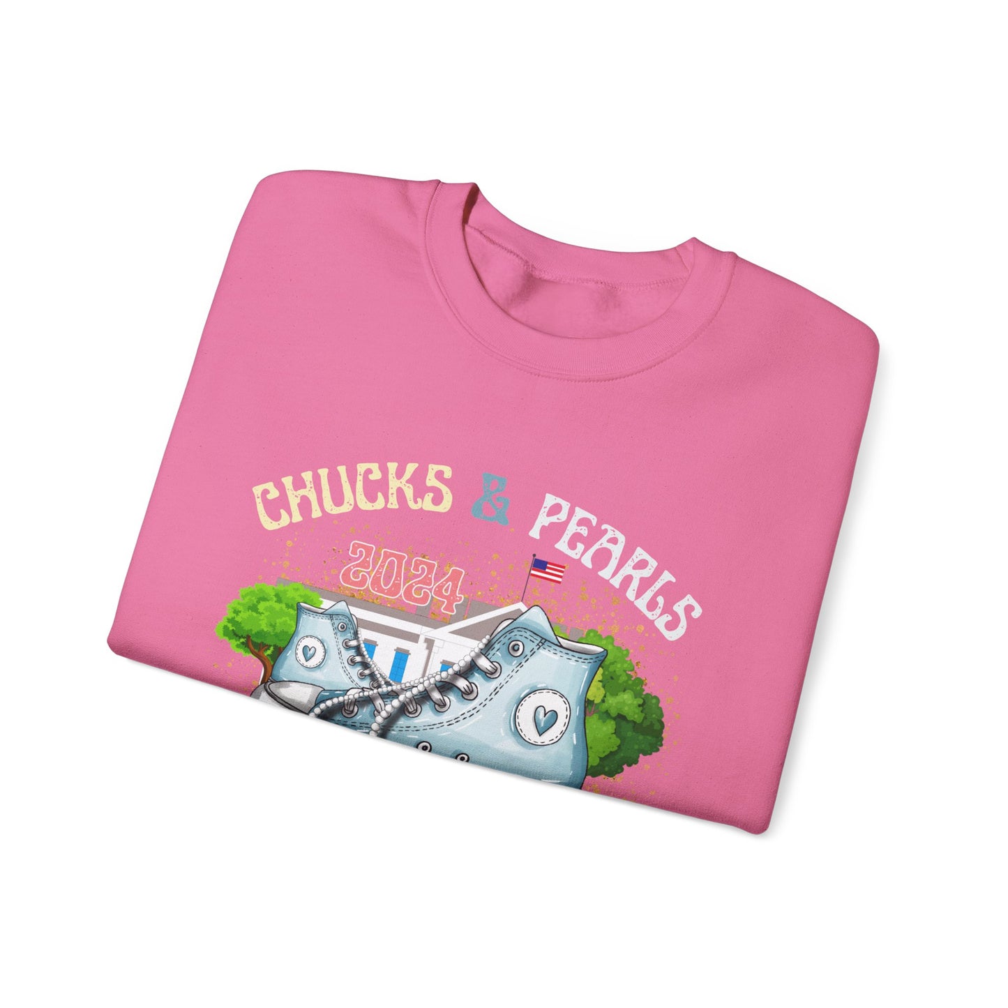 Crewneck Sweatshirt - Chucks and Pearls Kamala Harris Print