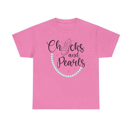 "Chucks and Pearls"  Unisex Heavy Cotton Tee