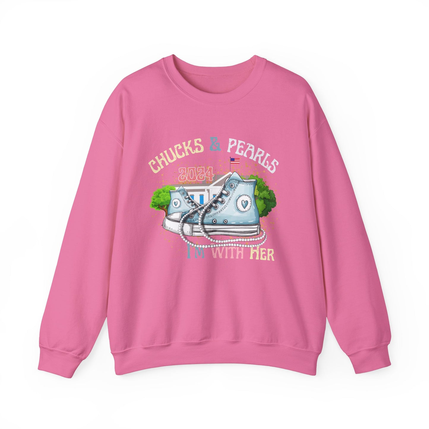 Crewneck Sweatshirt - Chucks and Pearls Kamala Harris Print