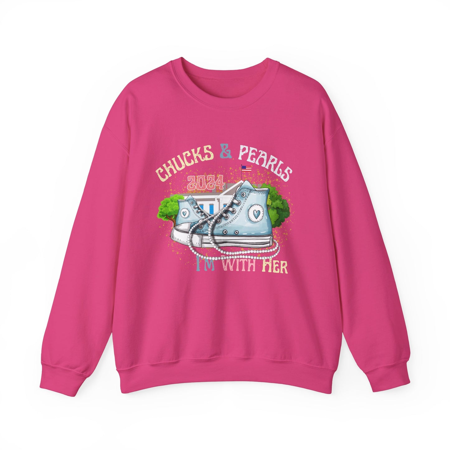 Crewneck Sweatshirt - Chucks and Pearls Kamala Harris Print