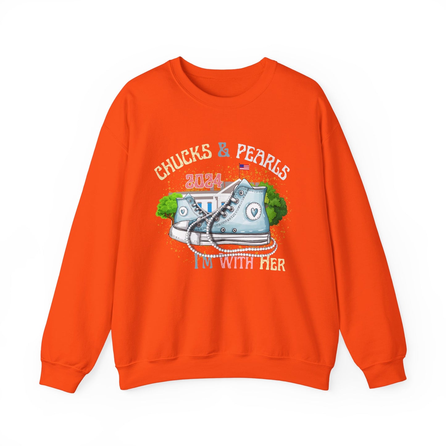 Crewneck Sweatshirt - Chucks and Pearls Kamala Harris Print