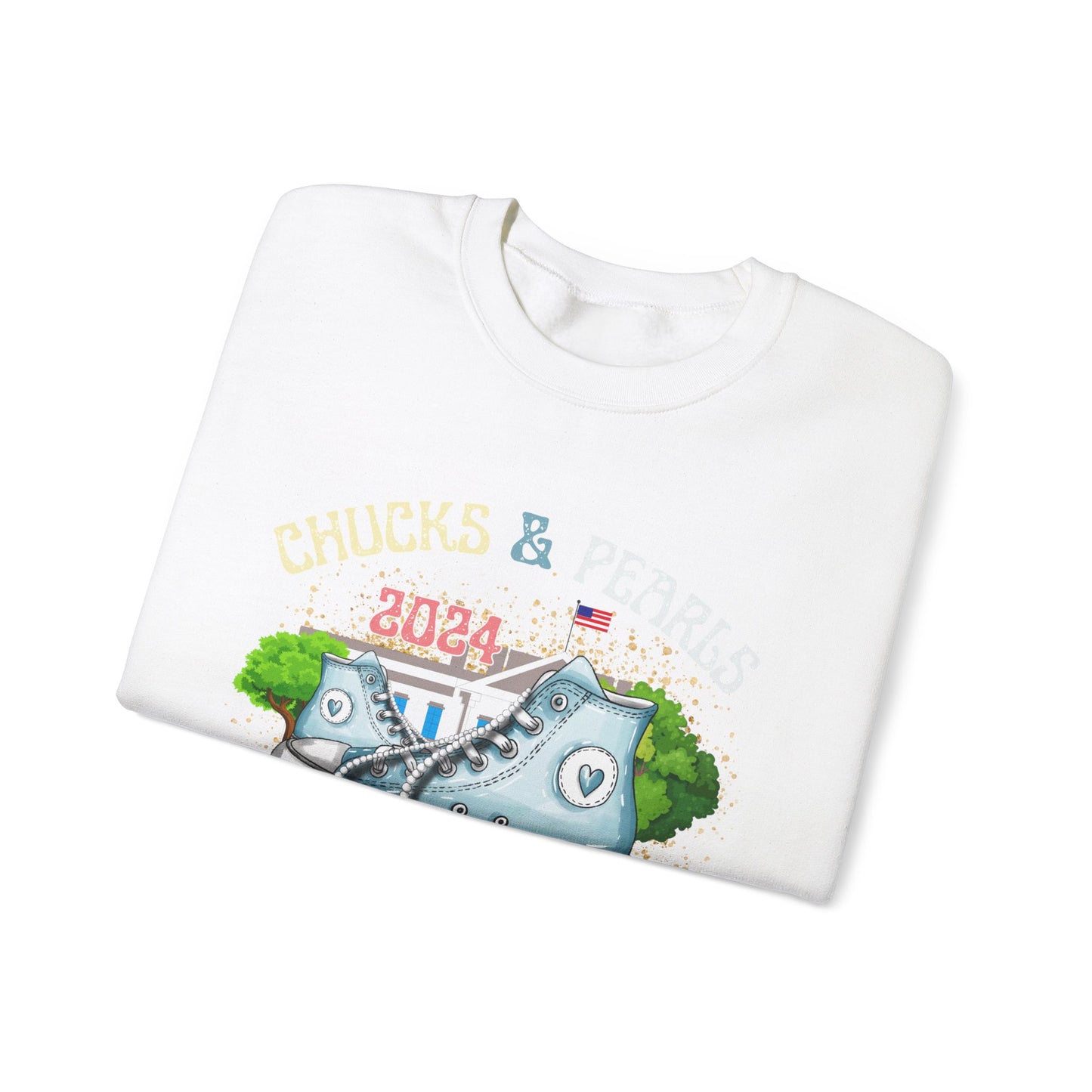 Crewneck Sweatshirt - Chucks and Pearls Kamala Harris Print