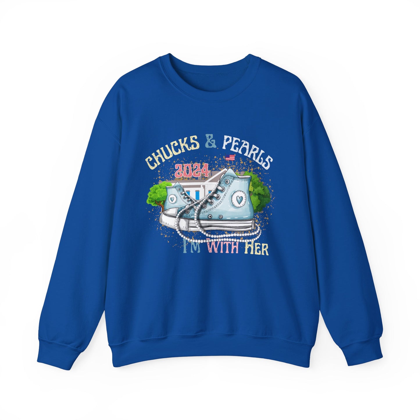 Crewneck Sweatshirt - Chucks and Pearls Kamala Harris Print