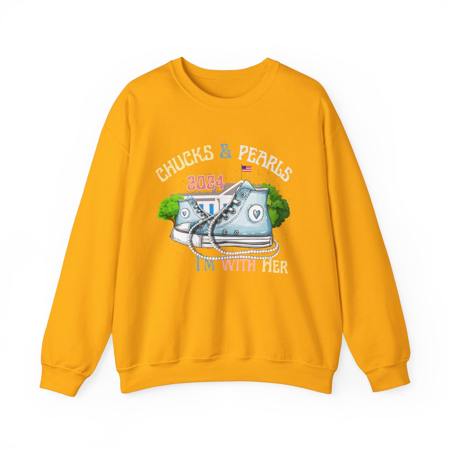 Crewneck Sweatshirt - Chucks and Pearls Kamala Harris Print