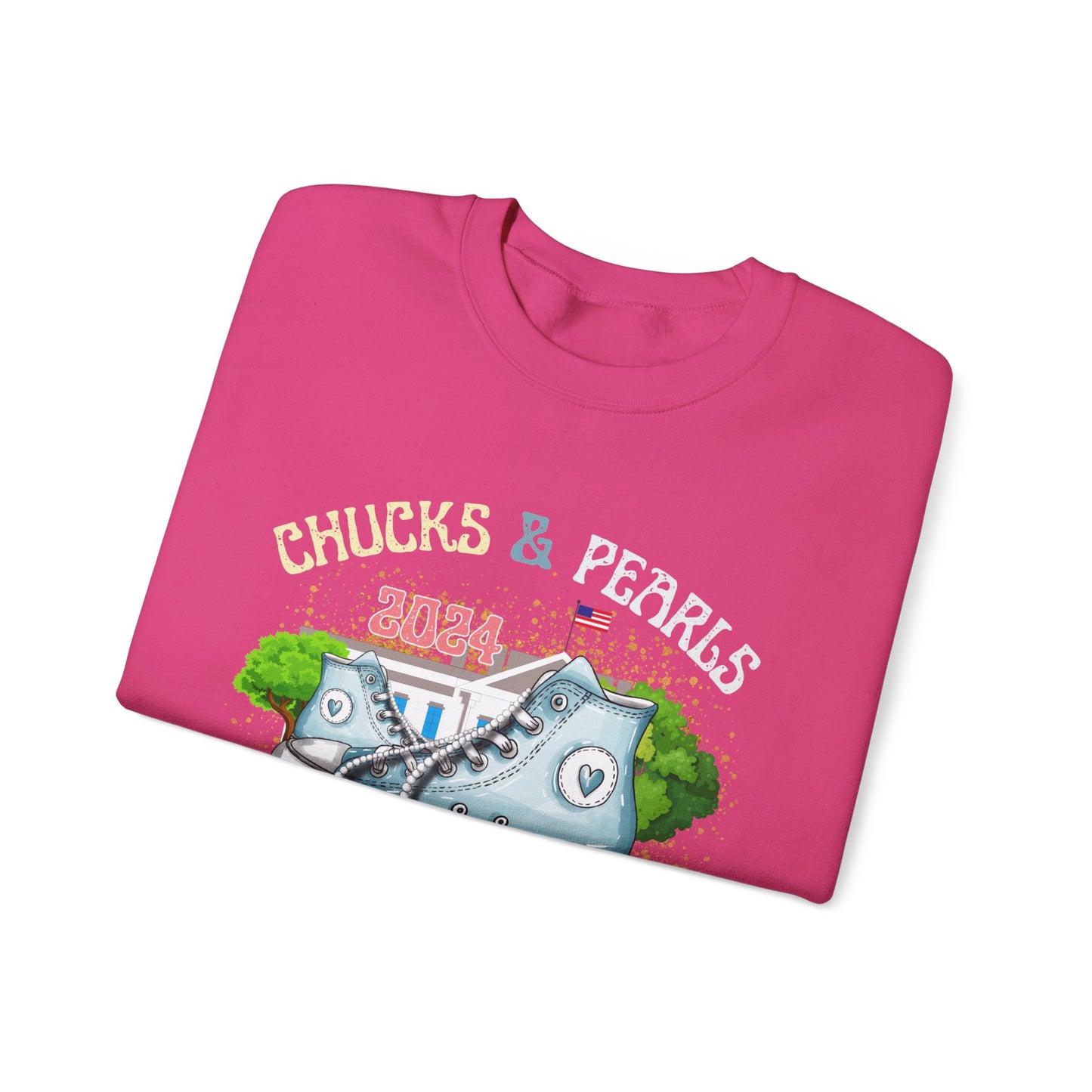 Crewneck Sweatshirt - Chucks and Pearls Kamala Harris Print