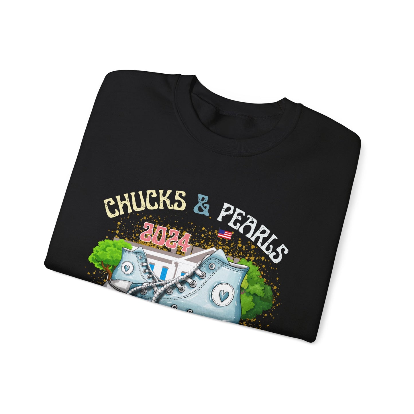 Crewneck Sweatshirt - Chucks and Pearls Kamala Harris Print