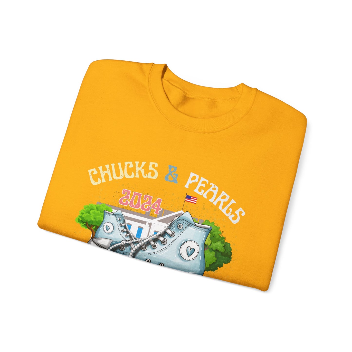 Crewneck Sweatshirt - Chucks and Pearls Kamala Harris Print